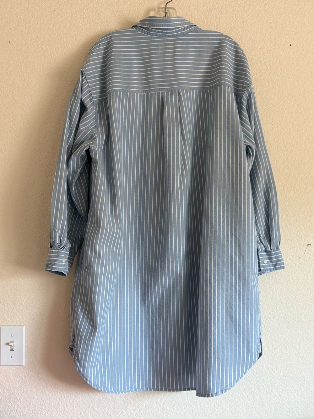 Long Sleeve Mini Shirtdress - Blue Striped XXL - Picture 3 of 7